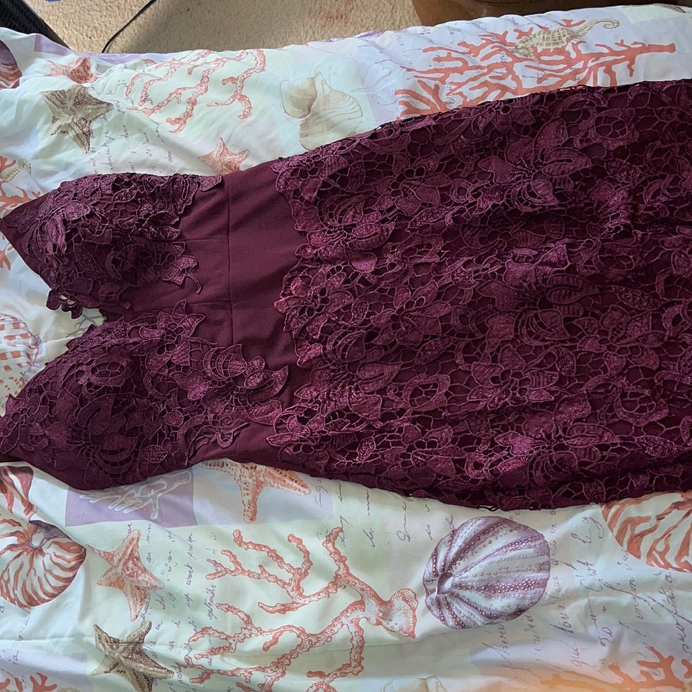 XS Dark purple floral detail Windsor bodycon dress